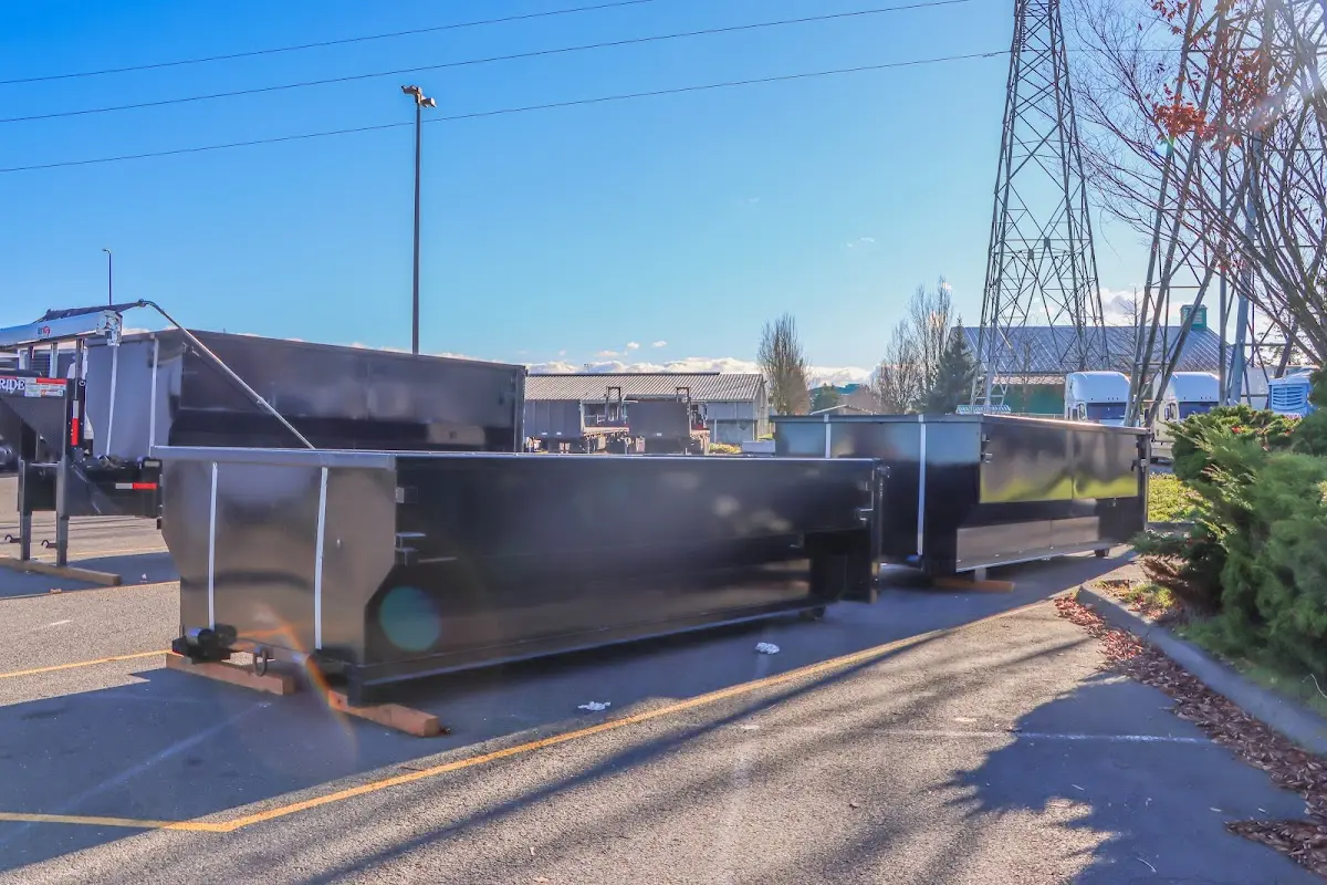 Roll-off dumpster ready for waste disposal at job site for 10 Yard Dumpster Rental in Flowing Wells